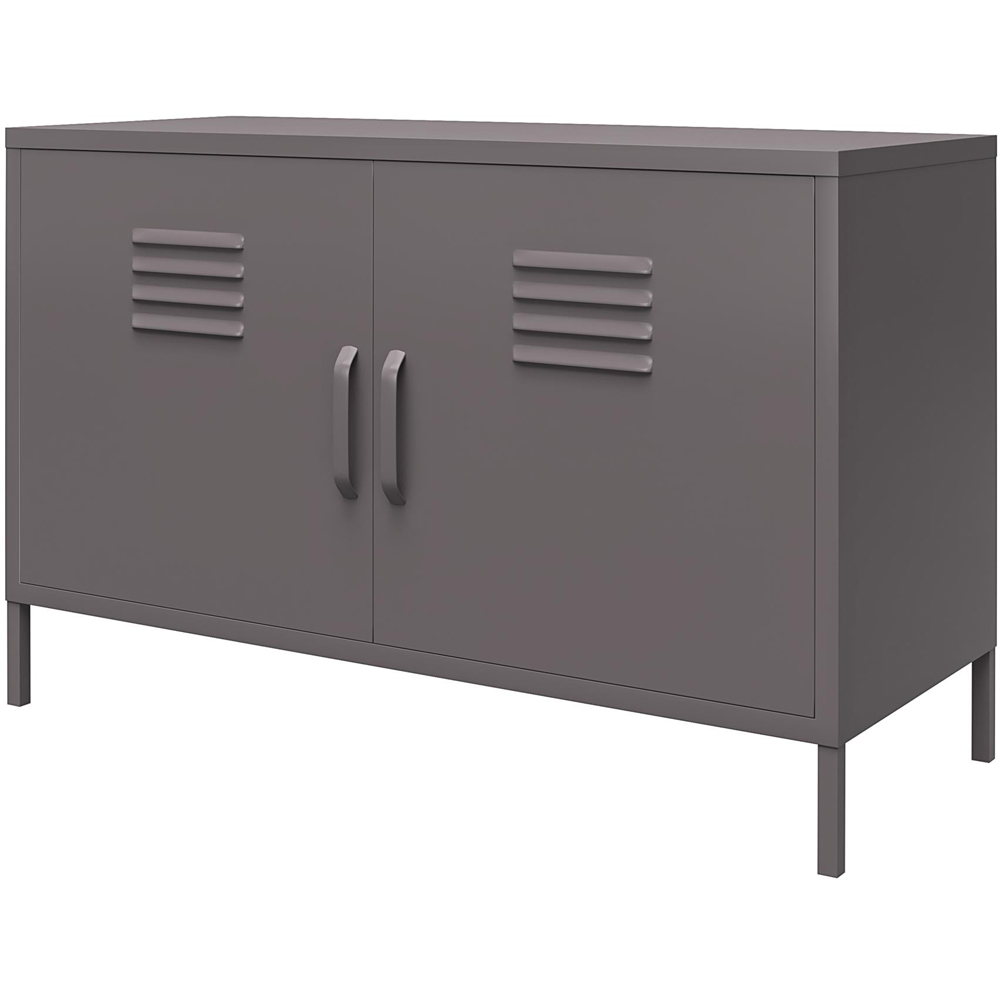 Dorel Bradford 2 Door 2 Shelf Grey Metal Accent Cabinet Image 5