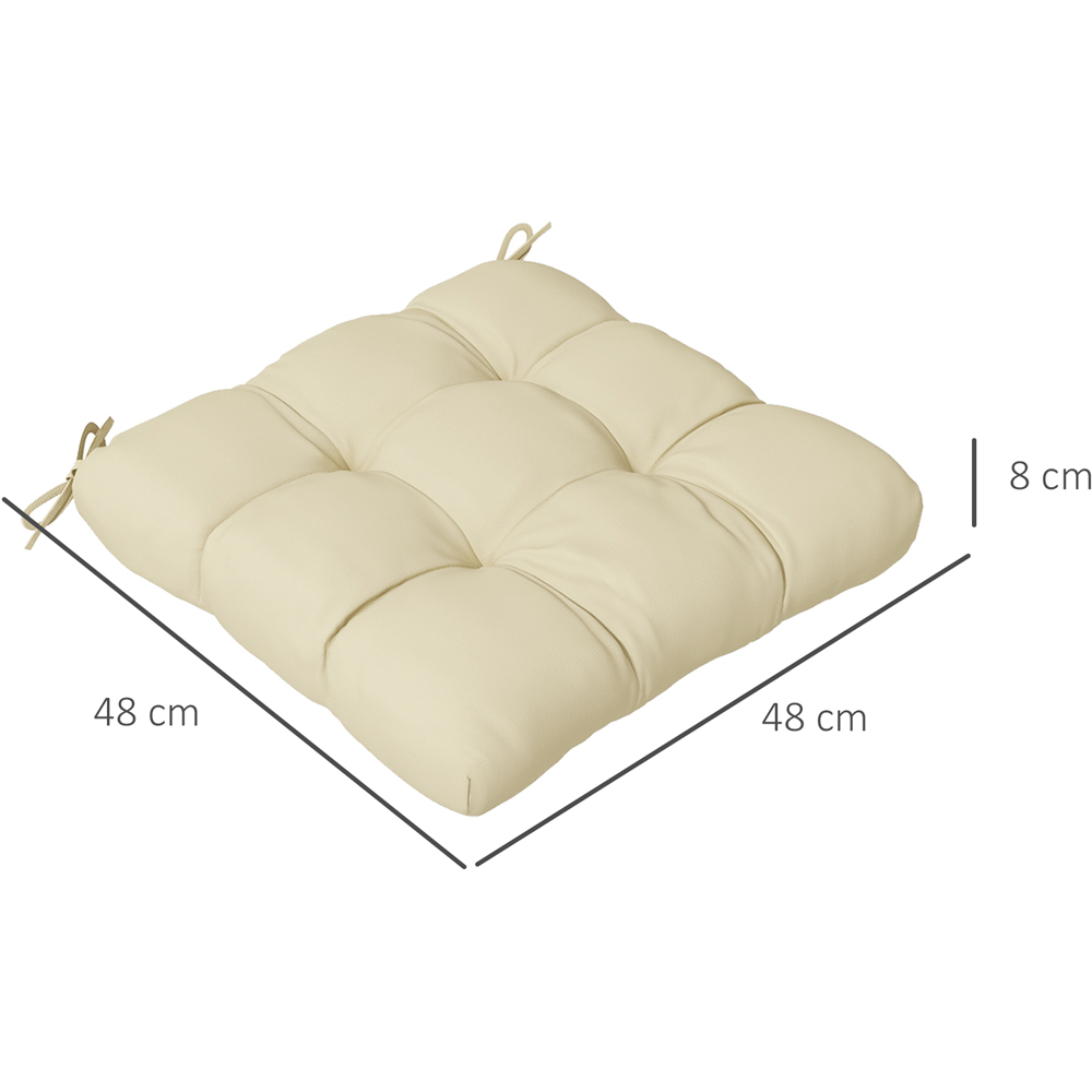Outsunny Beige Seat Replacement Cushion 48 x 48cm 4 Pack Image 7