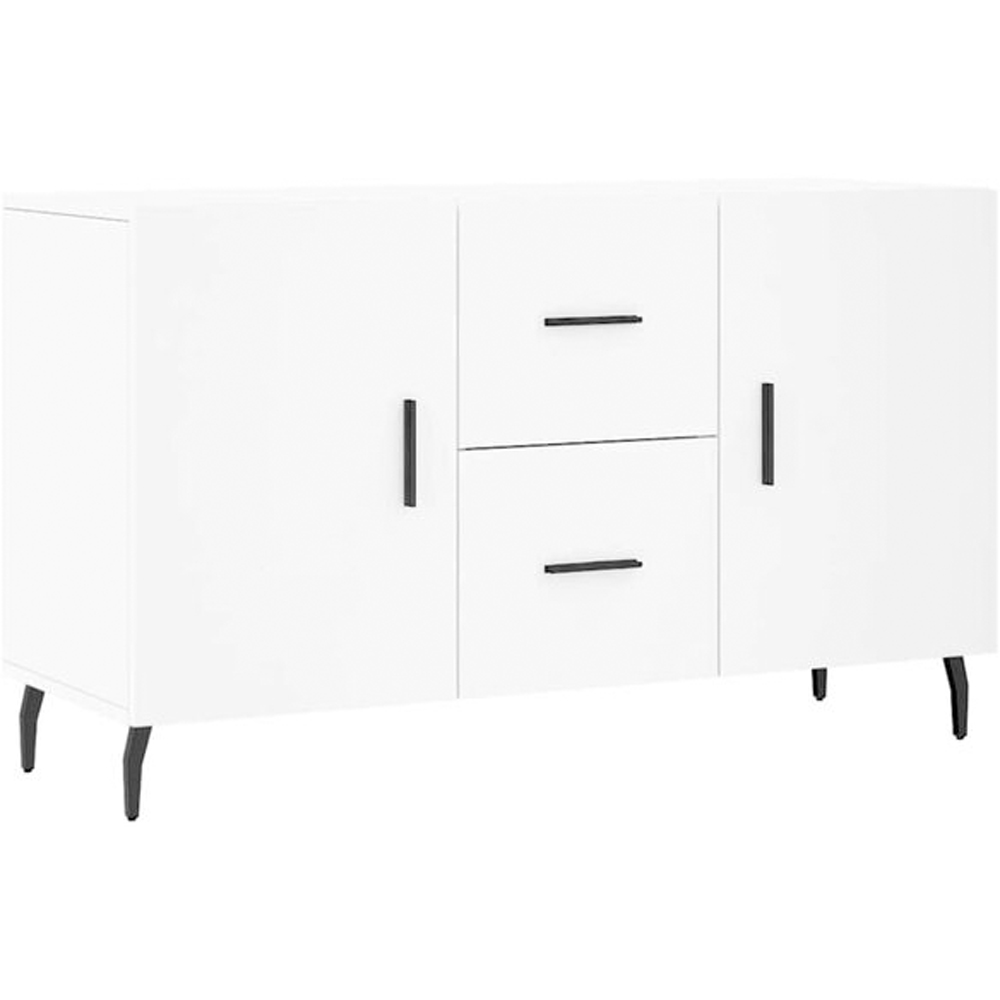 vidaXL 2 Door 2 Drawer White Sideboard Image 2