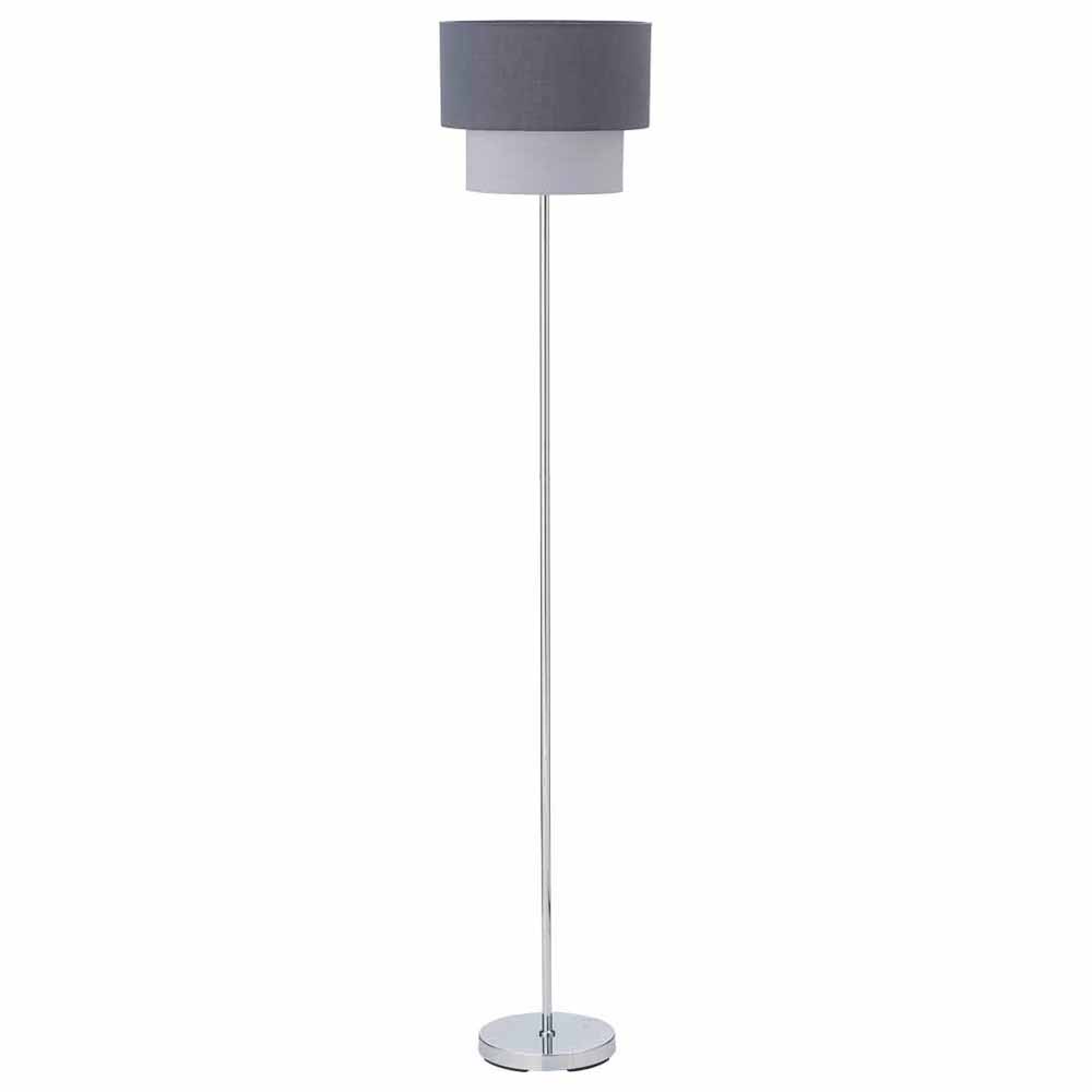 Wilko Grey Two Tier Shade Floor Lamp Image 1