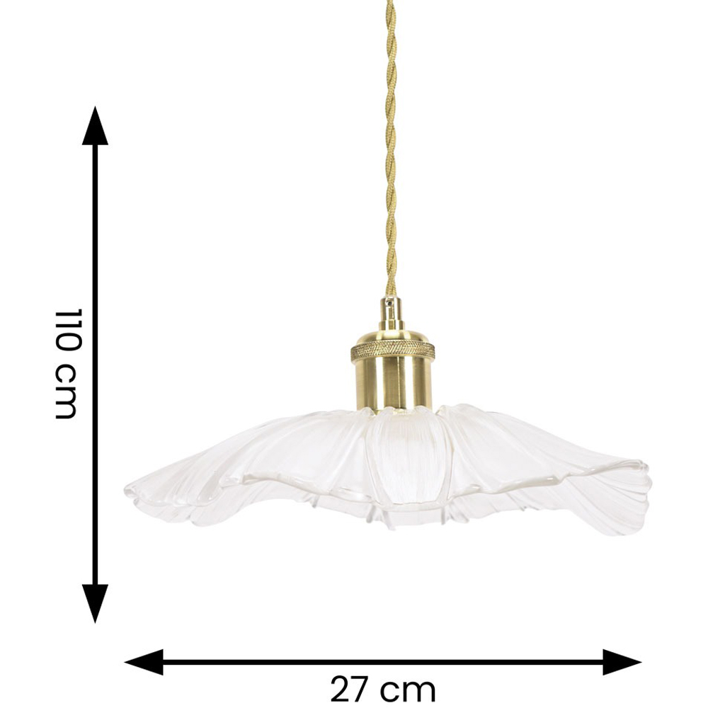 ValueLights Cassia Gold Clear Glass Flower LED Pendant Light Image 7