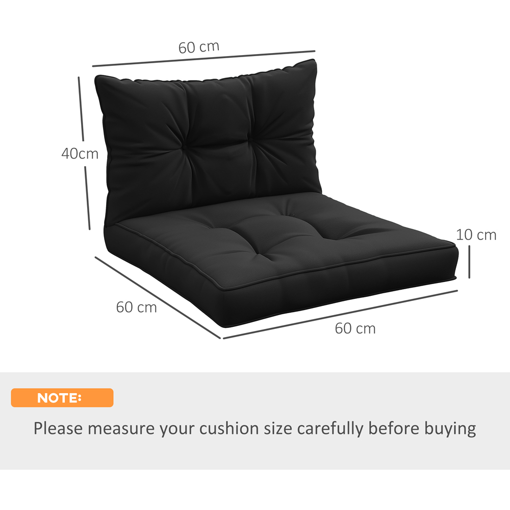 Outsunny Black Seat Cushion Replacement Set of 4 Image 7