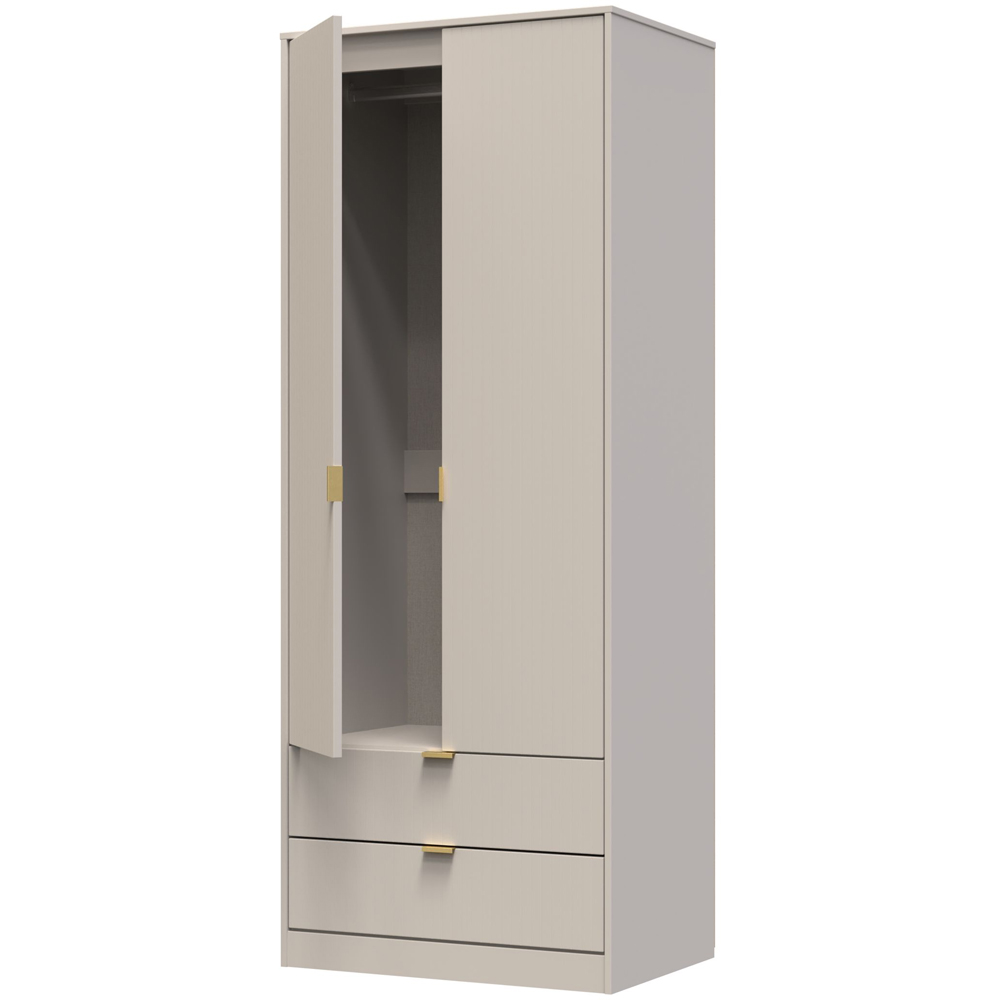 Crowndale Linear 2 Door 2 Drawer Kashmir Matt Wardrobe Ready Assembled Image 4