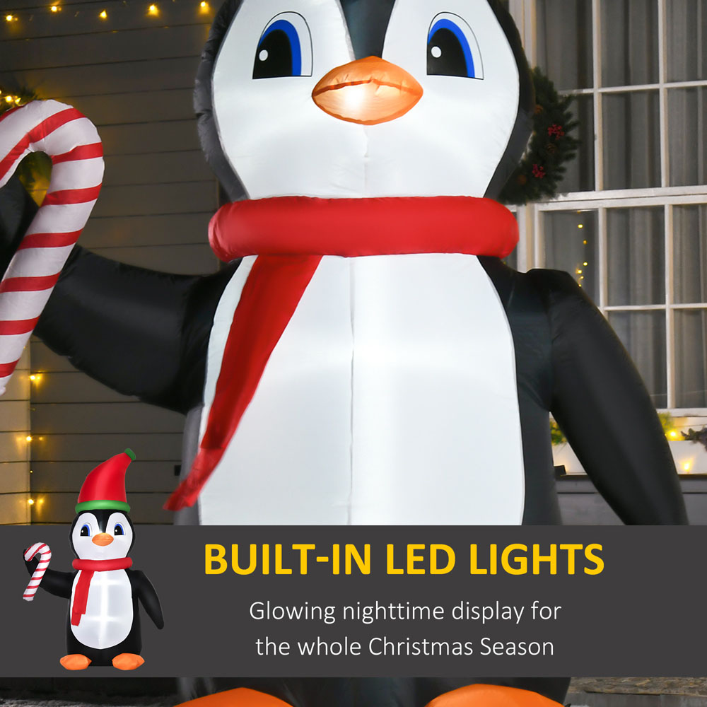 Everglow Light Up Inflatable Penguin Christmas Decoration 8.2ft Image 4