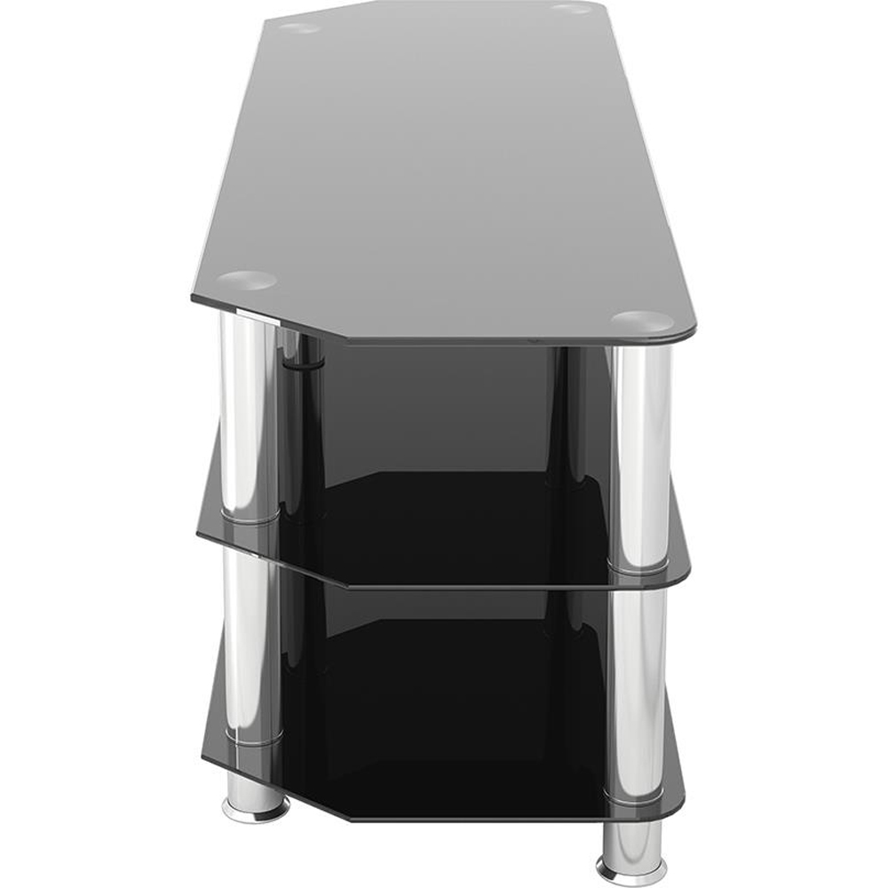 AVF Classic Black and Chrome Glass Corner TV Unit Image 6