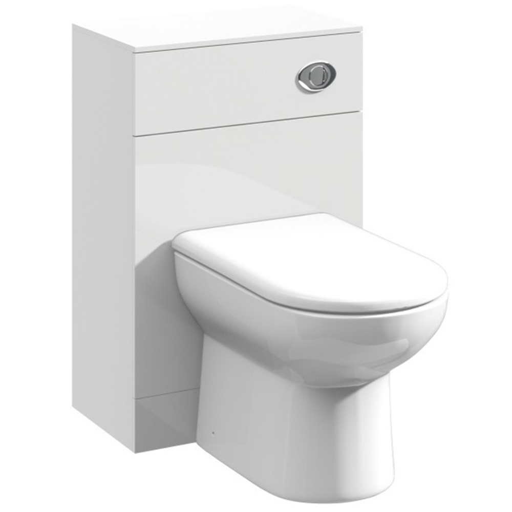 nuie Mayford Gloss White Floor Standing Slim WC Unit 500mm Image 1