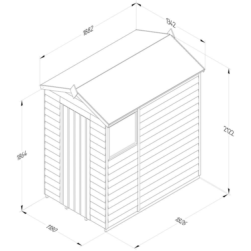 Forest Garden 4LIFE 4 x 6ft Single Door Single Window Apex Shed Image 9