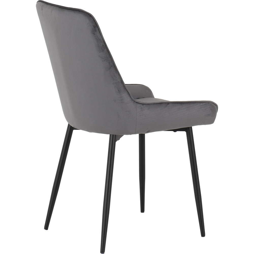 Seconique Avery Set of 2 Grey Velvet Dining Chair Image 6