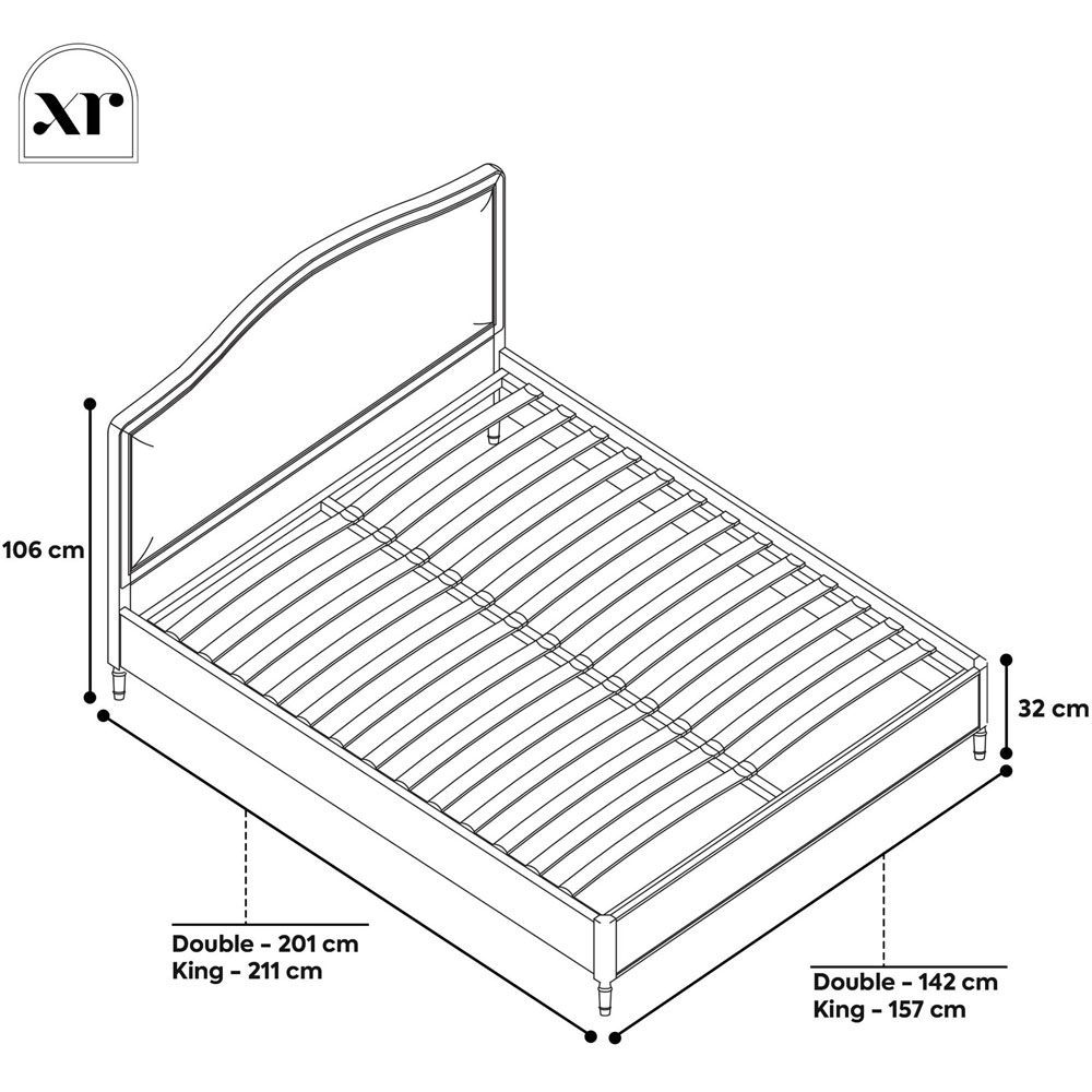 XR Living Emy Double Oak and Natural Wooden French-Style Shadow Ottoman Bed Image 7