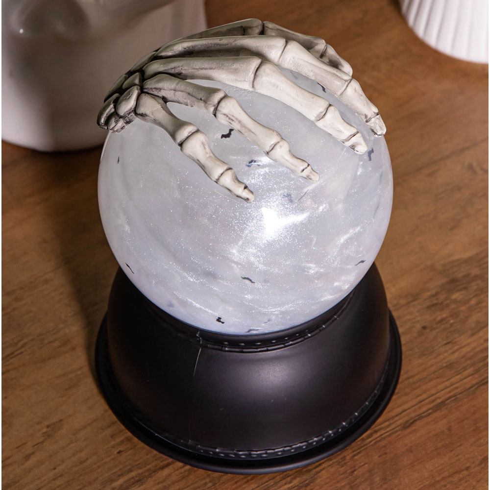 Samuel Alexander Light up Grey Skeleton Hand Globe Decoration 15cm Image 4