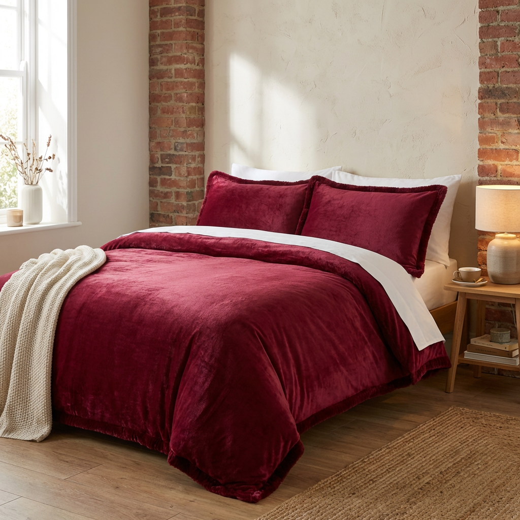Selena Velvet Duvet Set Mulberry King Image 7