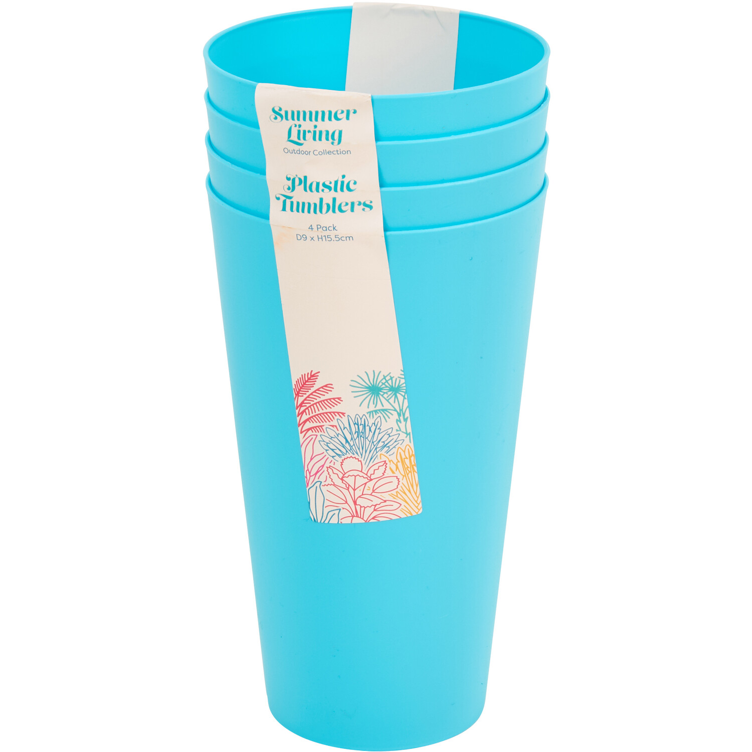 Pack of 4 Plastic Tumblers Image 1