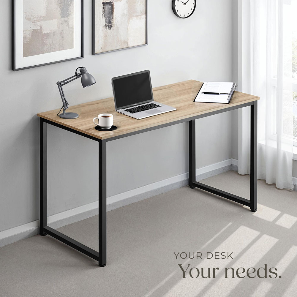Tectake Flint Wood Light Study Desk Oak Sonoma 120cm Image 7