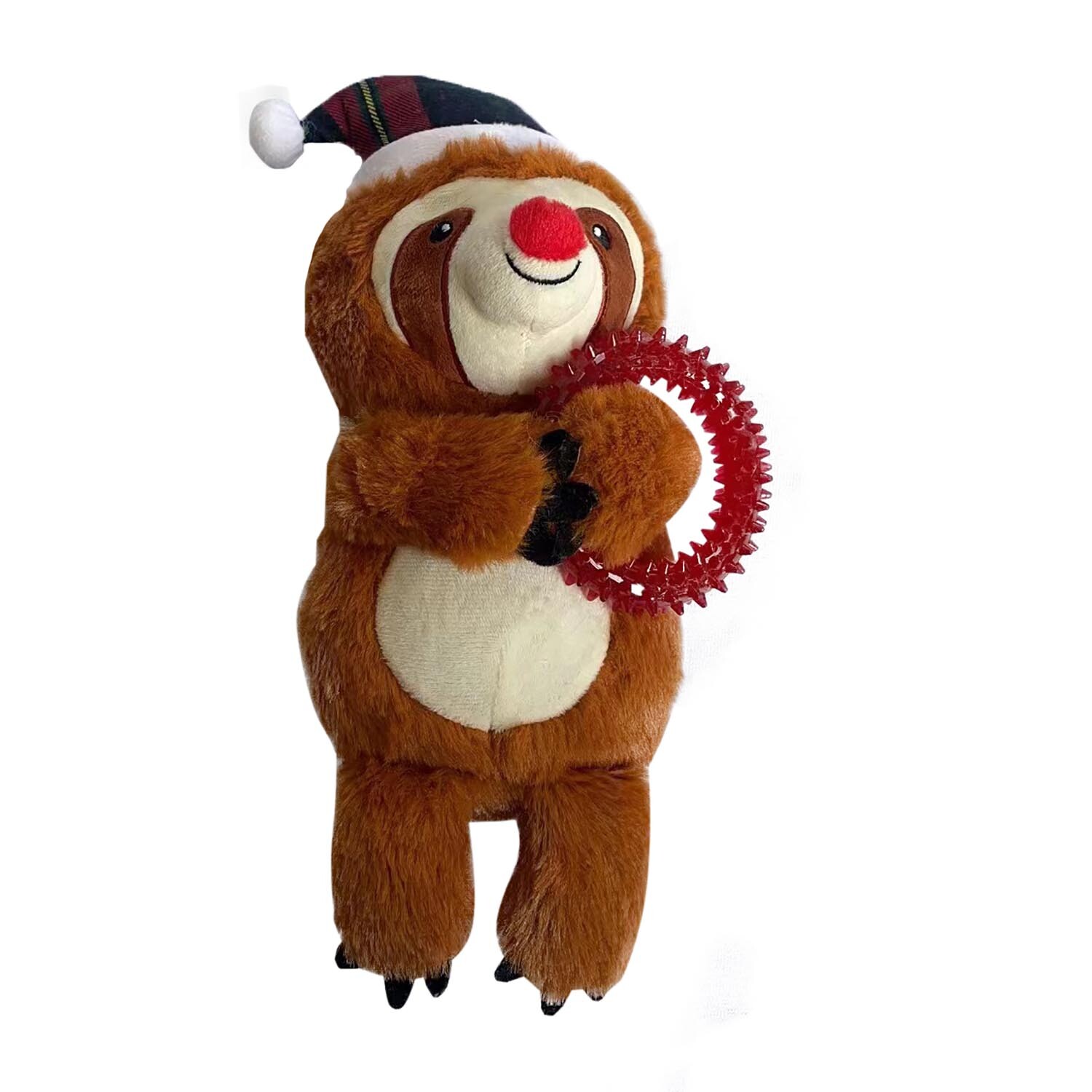 Festive Sloth Dog Toy - Brown Image