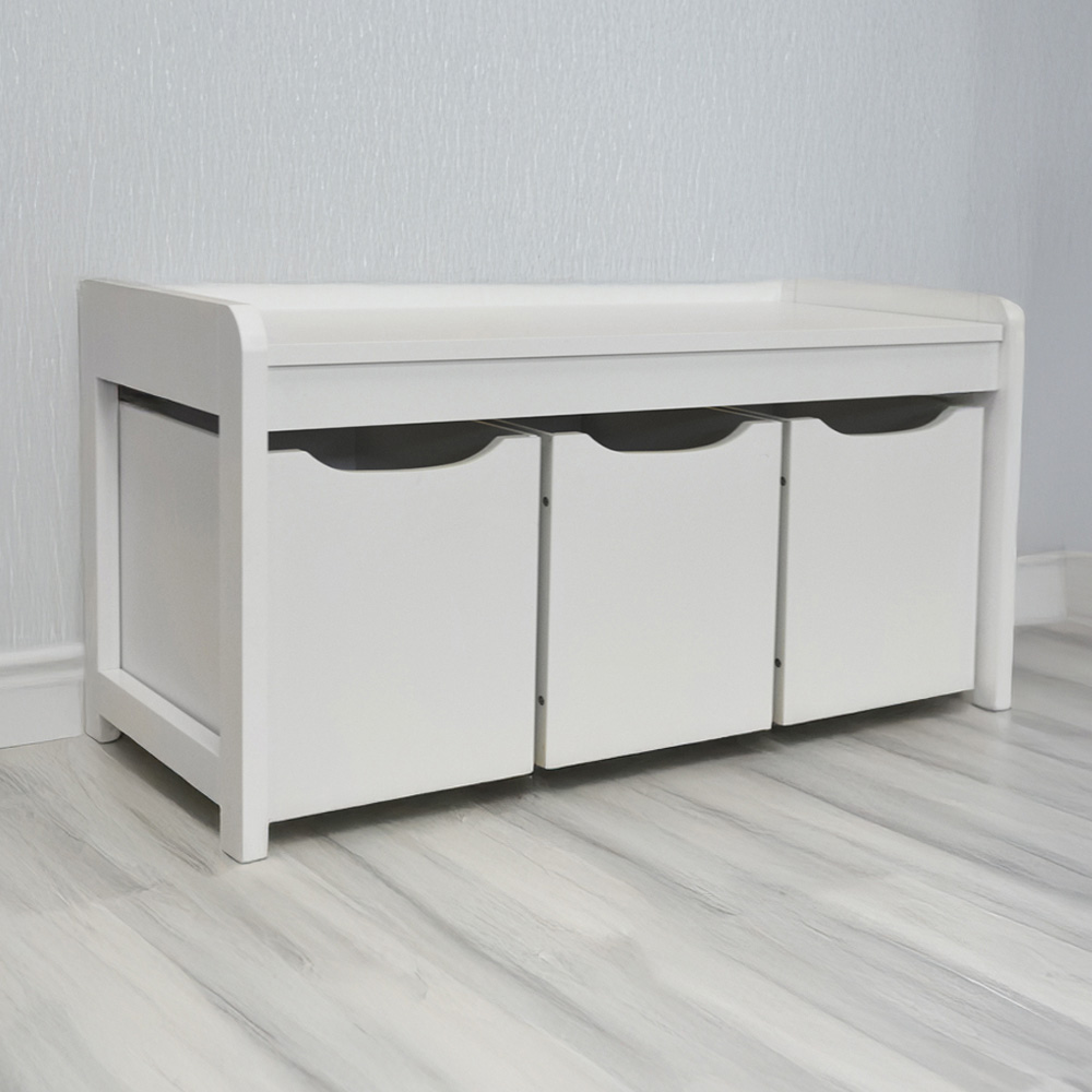 Watsons Newton White 3 Drawer Storage Bench Image 1
