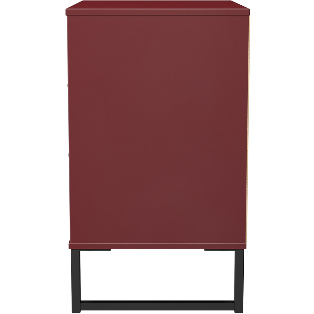 Crowndale Hong Kong 3 Drawer Red Matt Midi Chest of Drawers Ready Assembled Image 6