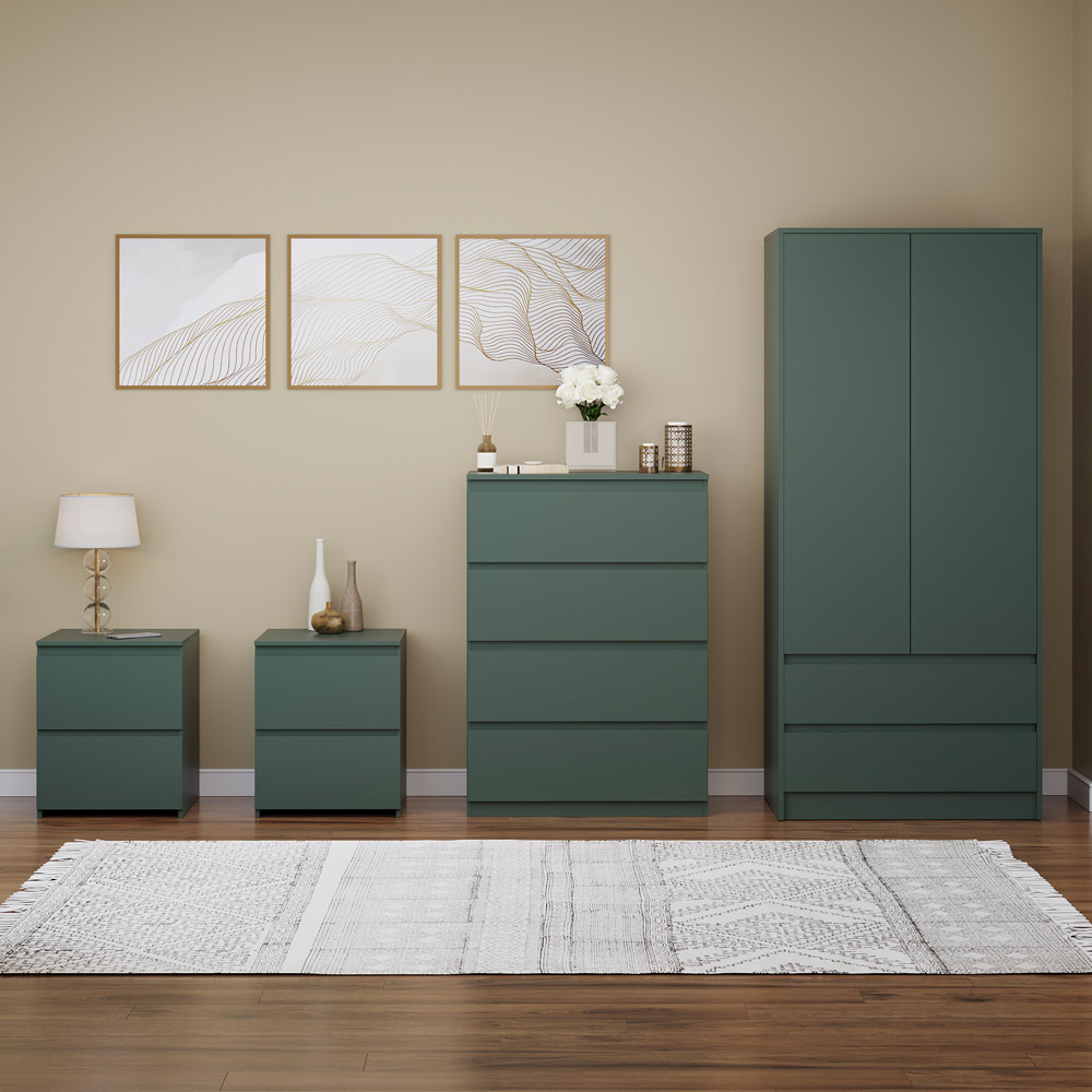 Denver Jasper Green 4 Piece Bedroom Furniture Set Image 2