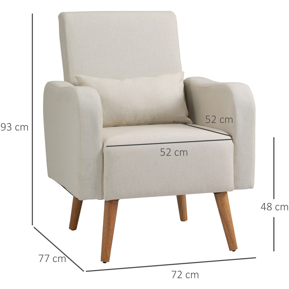 Portland Cream Linen-Touch Accent Armchair Image 7