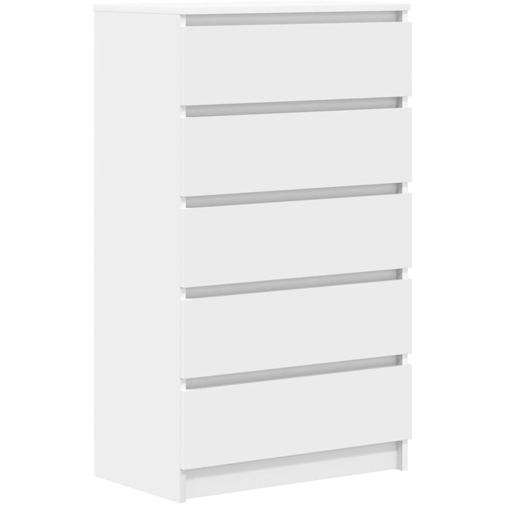 vidaXL 5 Drawer White Chest of Drawers Image 2