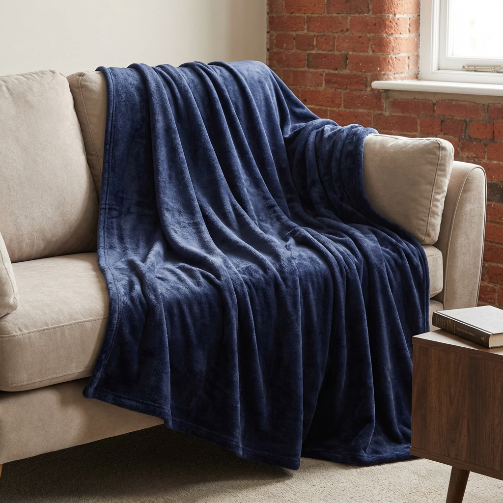 Family Sized Throw - Navy Image 2