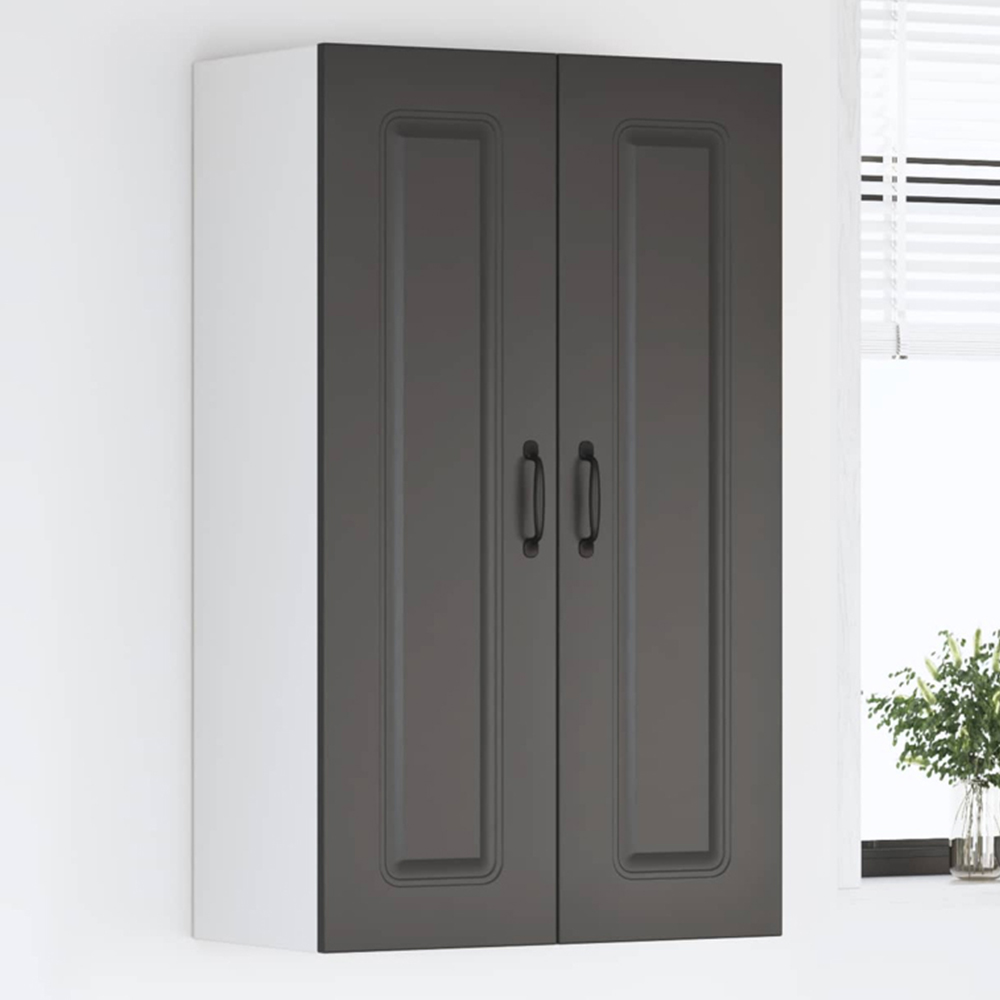 vidaXL 2 Door Black Kitchen Wall Cabinet Image 1