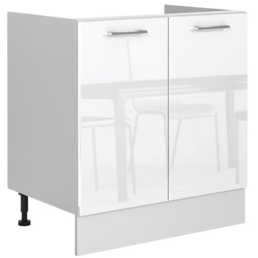 Impact Furniture Ella White High Gloss Kitchen Sink Base Unit 800mm Image 2