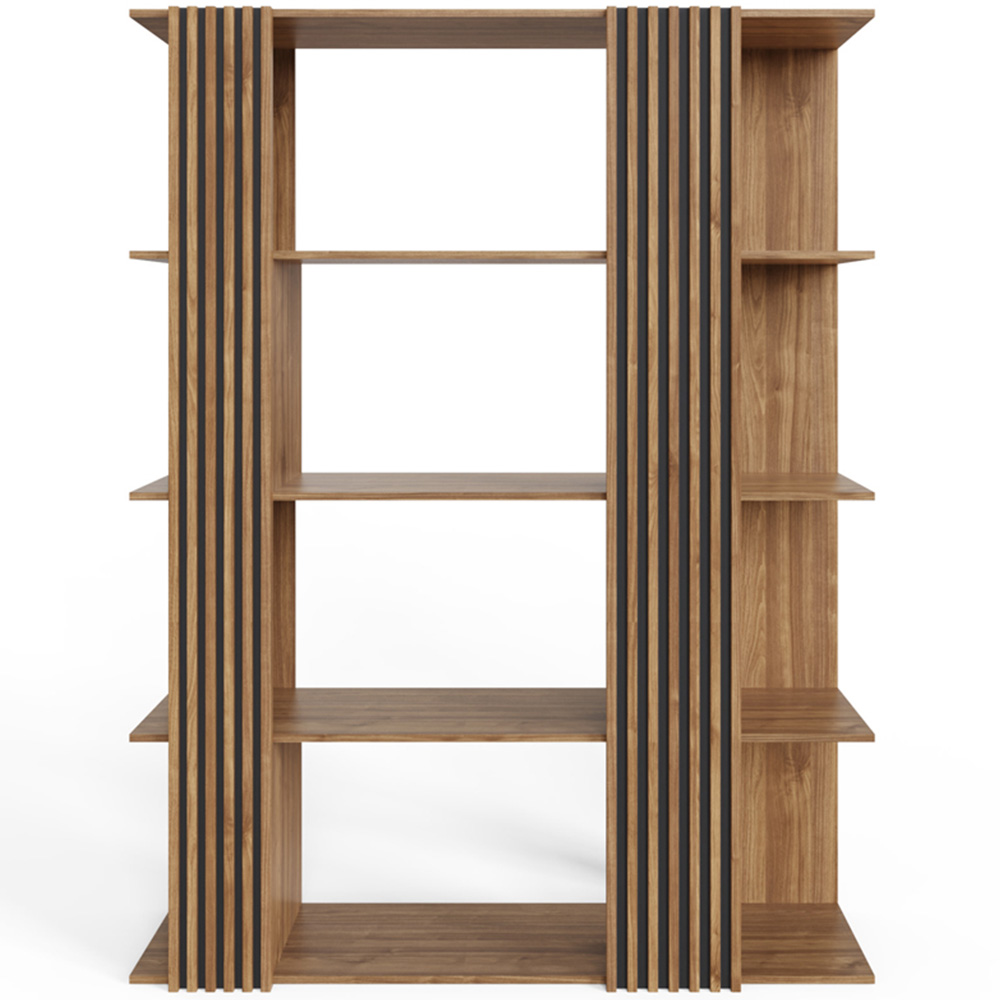 GFW Rowan 8 Shelf Oak Slatted Display Unit Image 3