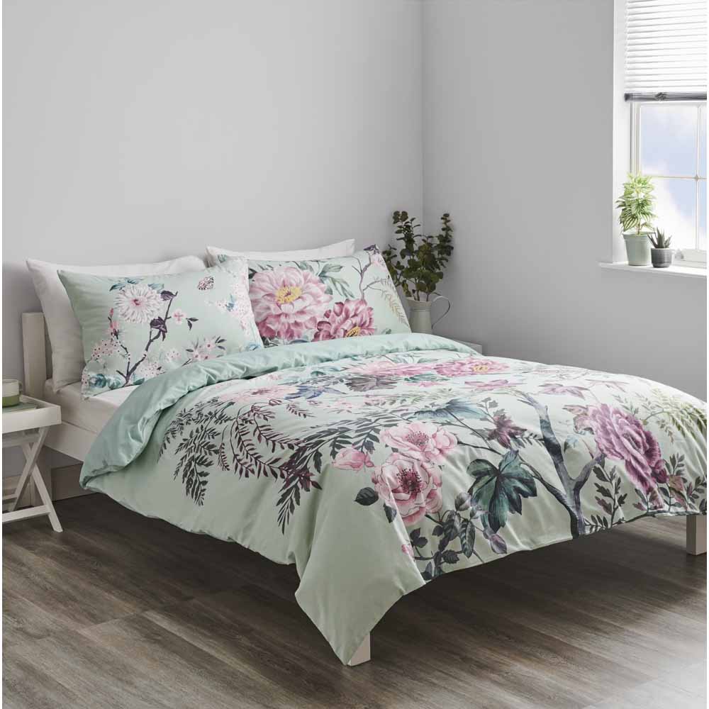 Wilko Painted Floral Double Duvet Set Image 1