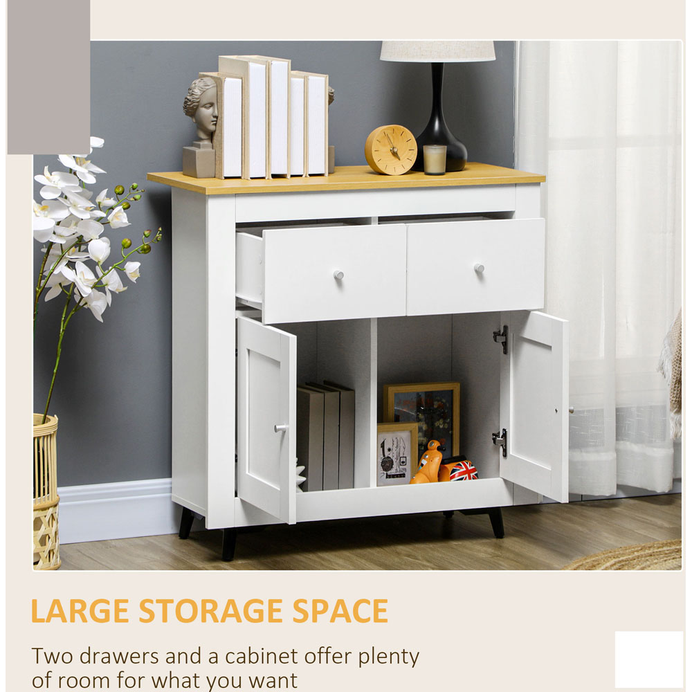 Portland 2 Door 2 Drawer White Sideboard Image 6