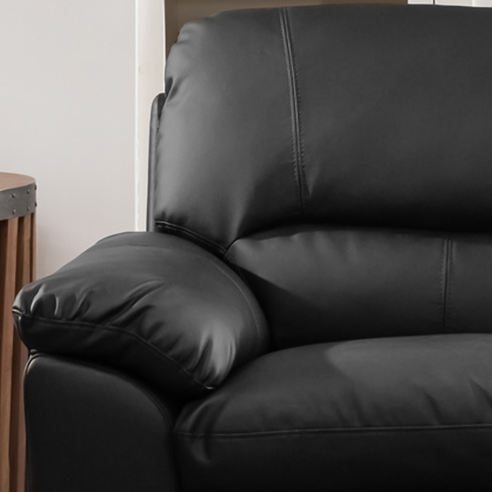 Genoa 3 Seater Black Bonded Leather Sofa Bed Image 3