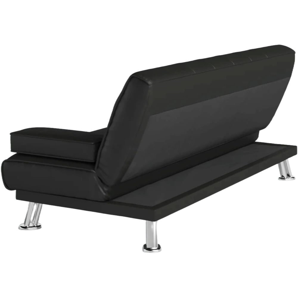 Indoor Living Jace 3 Seater Black Leather Sofa Bed Image 5