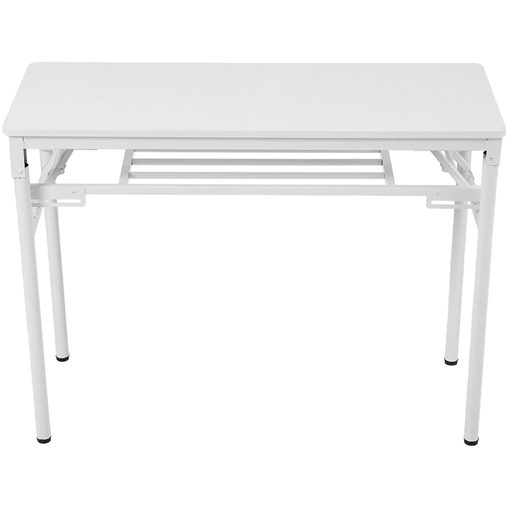 Living and Home Single Shelf Metal Frame Foldable Laptop Desk White 80cm Image 5