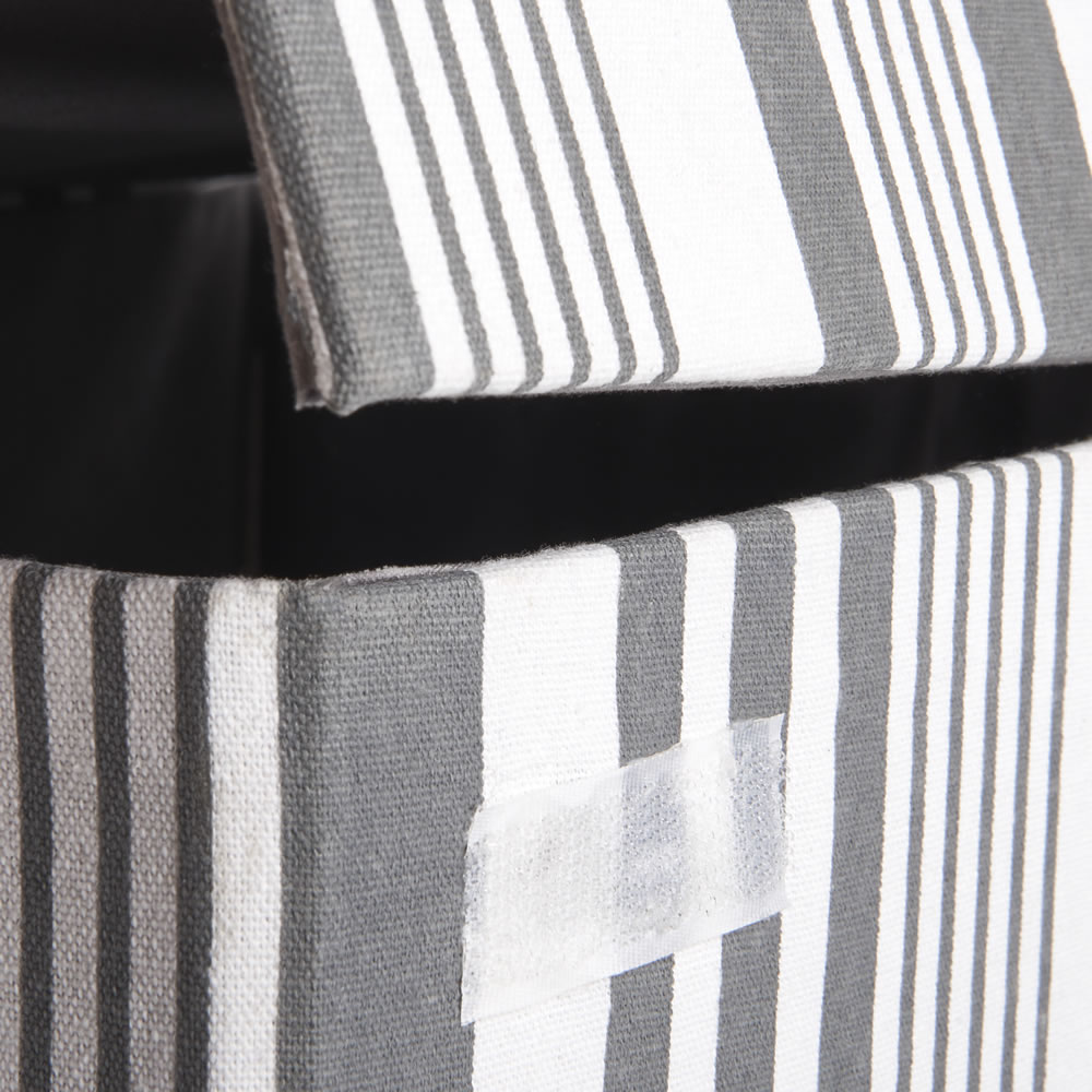 Wilko Grey Striped Laundry Bin Wilko