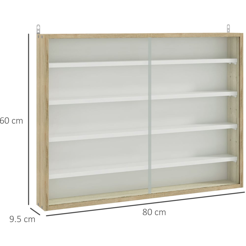 Portland 2 Door 5 Shelf Natural Wall Cabinet Image 7