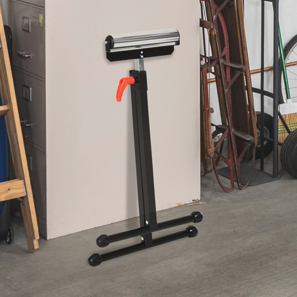 HomCom Black Folding Roller Stand Support Image 5