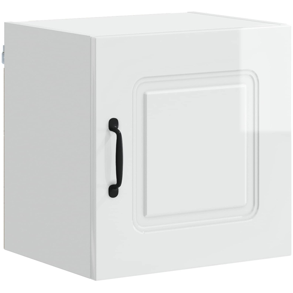 vidaXL Kalmar Single Door High Gloss White Wall Mounted Square Kitchen Cabinet Image 2