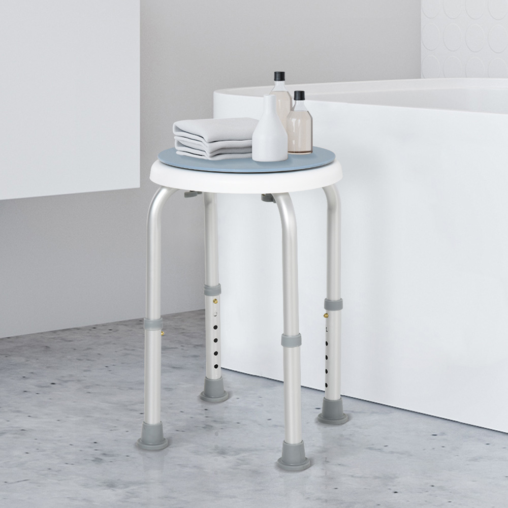 Portland Height Adjustable Aluminium Swivel Shower Stool Image 4