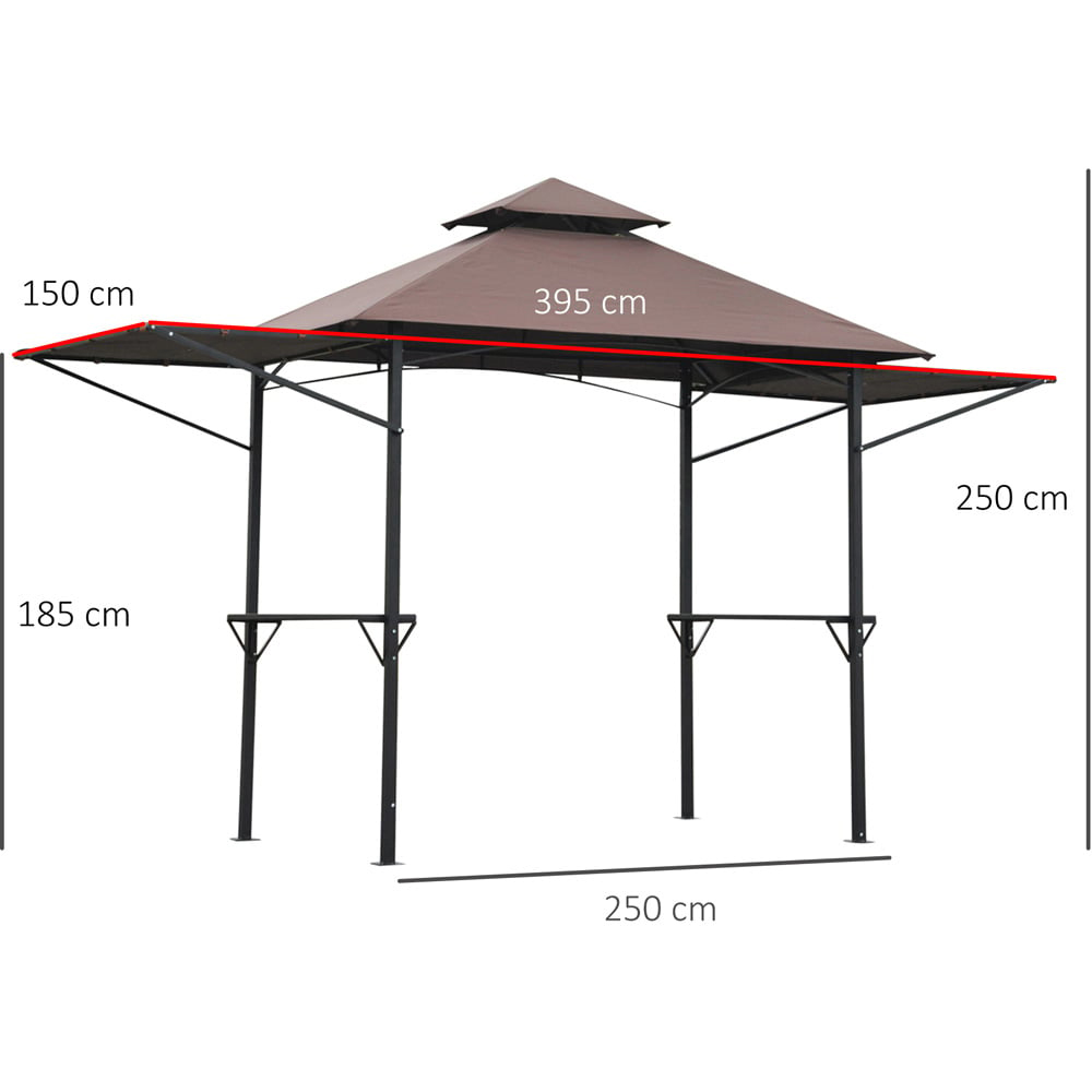 Outsunny 2.5 x 1.5m Coffee Waterproof Canopy Awning Image 8