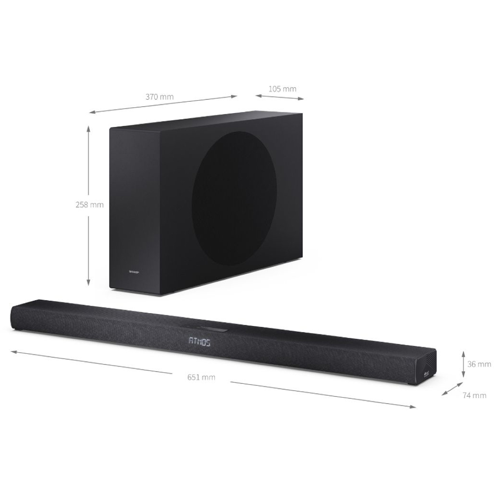 Sharp HT-SBW320 2.1 Ultra-Slim Soundbar with Subwoofer Image 8