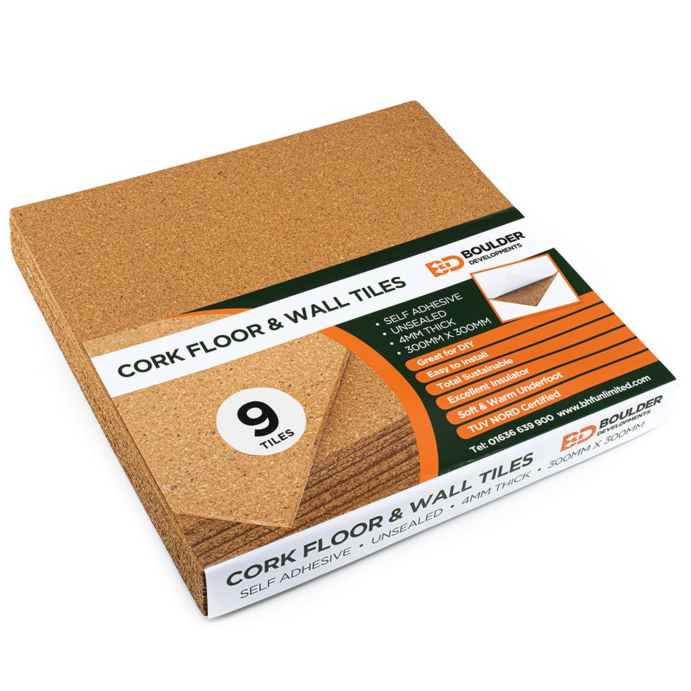 Natural and Sustainable Plain Cork Tiles 9 Pack Image 3