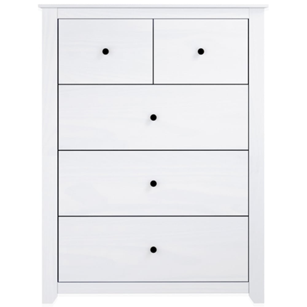 Havana 5 Drawer White Chest of Drawers Image 2