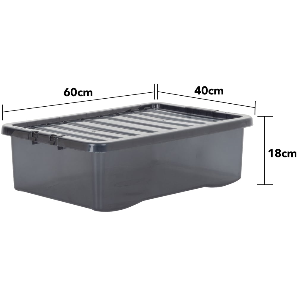 Wham 32L Smoke Crystal Storage Box with Lid 5 Pack Image 5