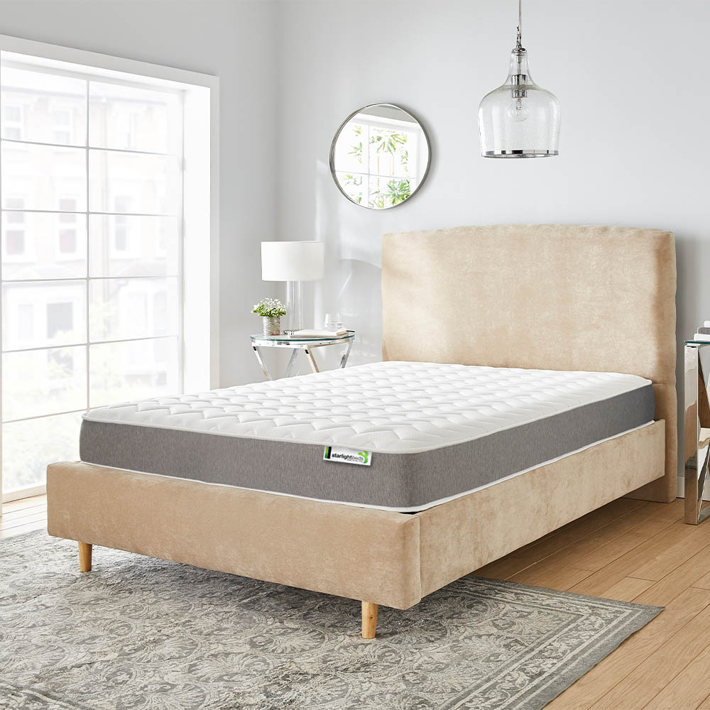 Starlight Beds Double Grey Zig Zag Hybrid Memory Foam and Spring Mattress Image 2