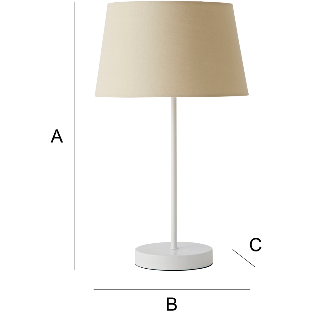 ValueLights Charlie Beige Tapered Shade White Table Lamp and Bulb Image 8