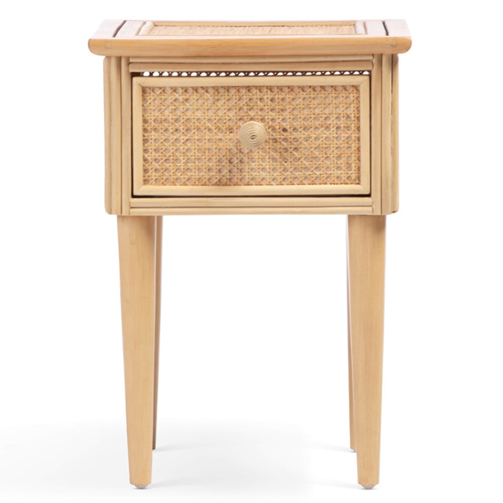 Desser Chester Single Drawer Natural Rattan Lamp Table Image 3