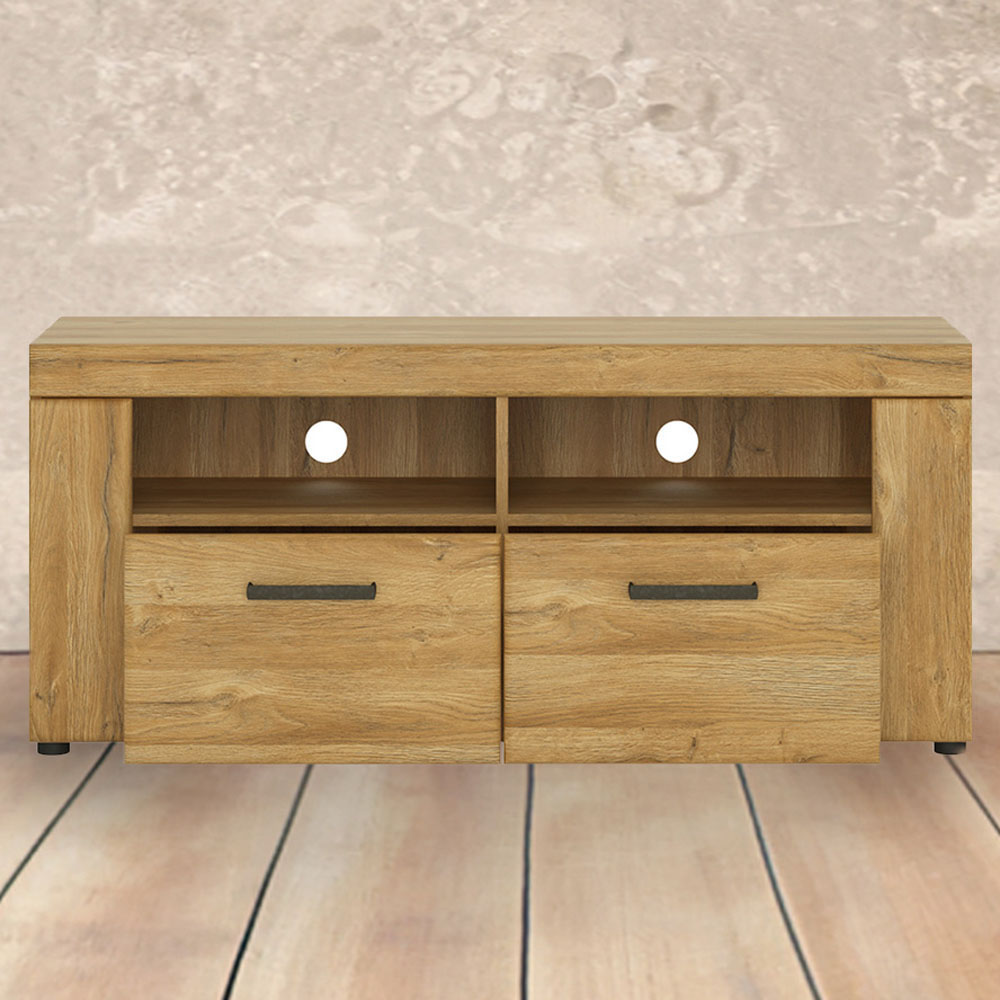 Florence Cortina 2 Drawer 2 Shelf Grandson Oak TV Unit Image 1