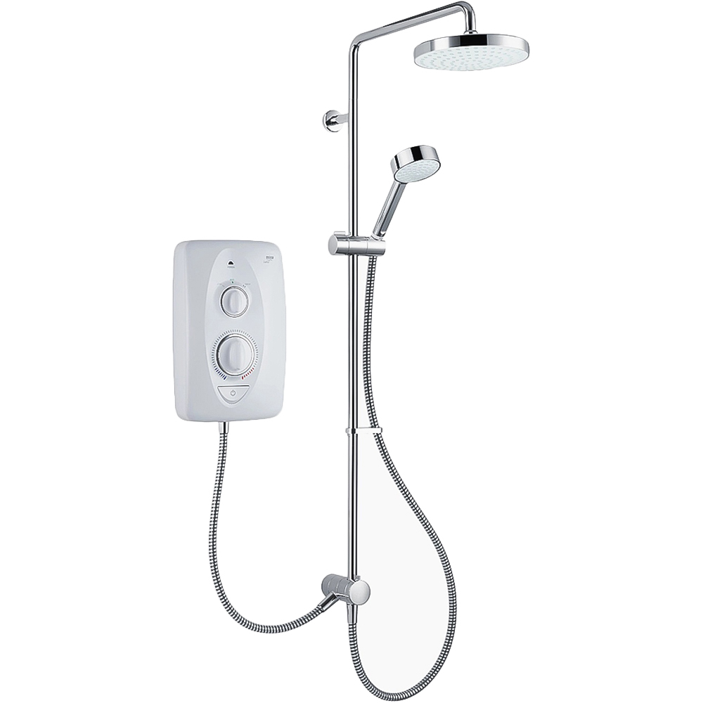 Mira Jump White and Chrome Dual Outlet Electric Shower 9.5kW Image 1
