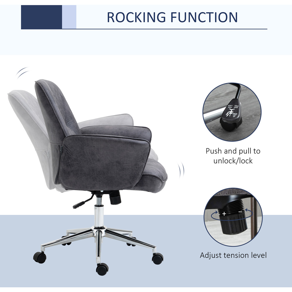 Portland Charcoal Grey Microfiber Swivel Office Chair Image 5