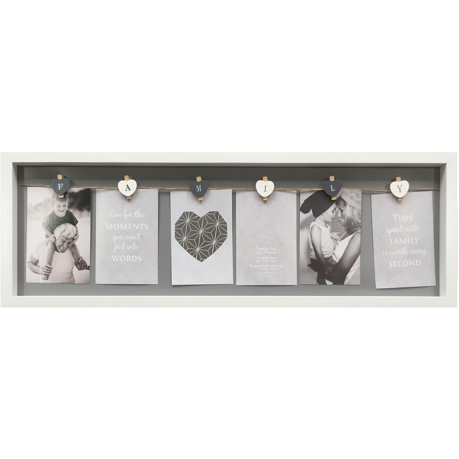The Port. Co Gallery White Family Peg Box Photo Frame Image