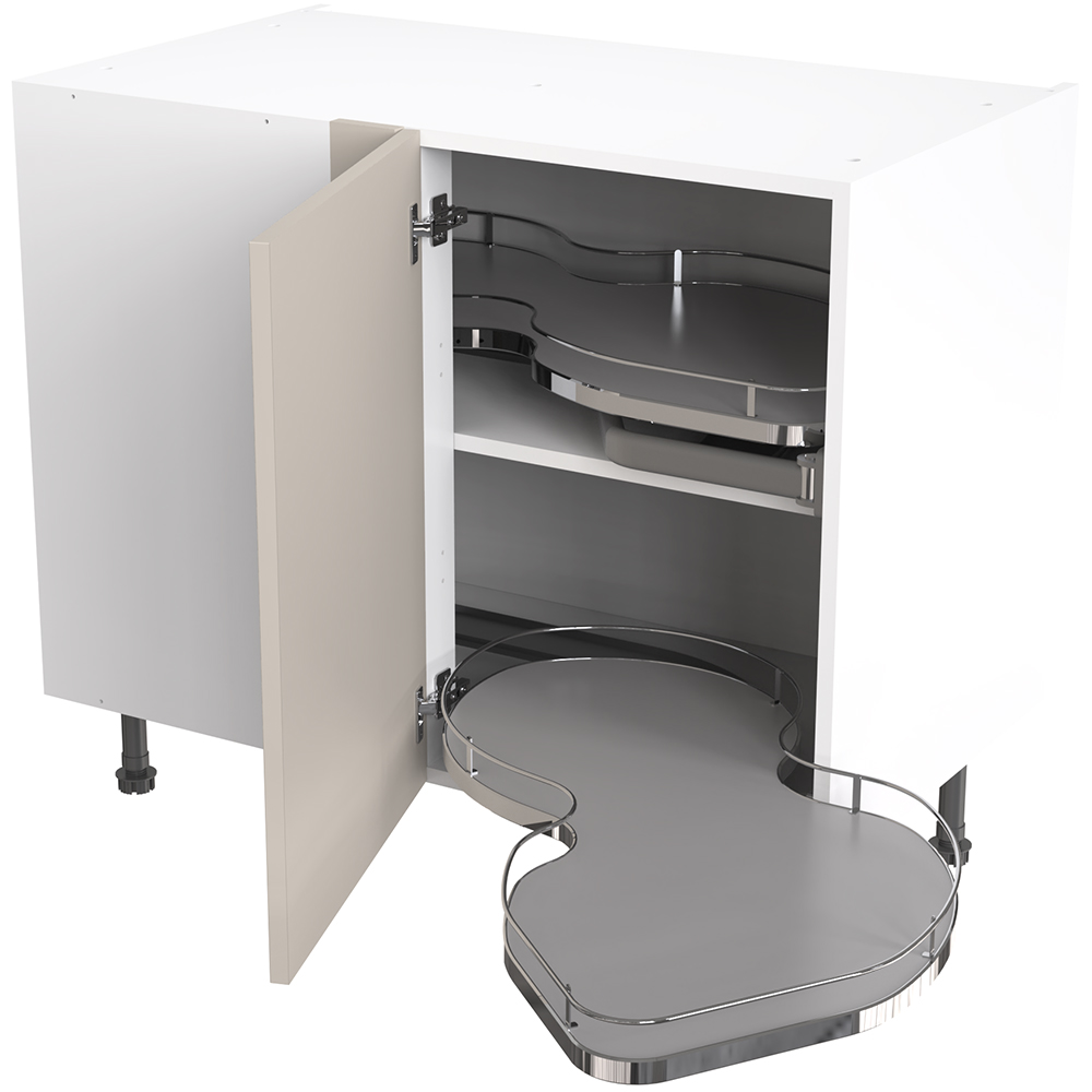Kitchen Kit Standard Light Grey Base Kitchen Cabinet with Nuvola Blind Corner Flatpack 1000mm Image 2